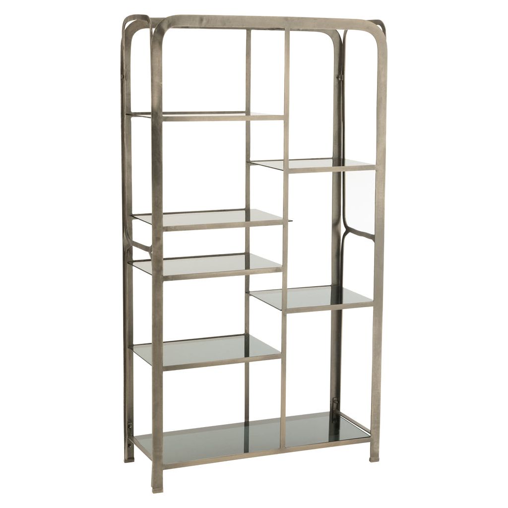 Étagère Fer Verre Gris Antique - Designix