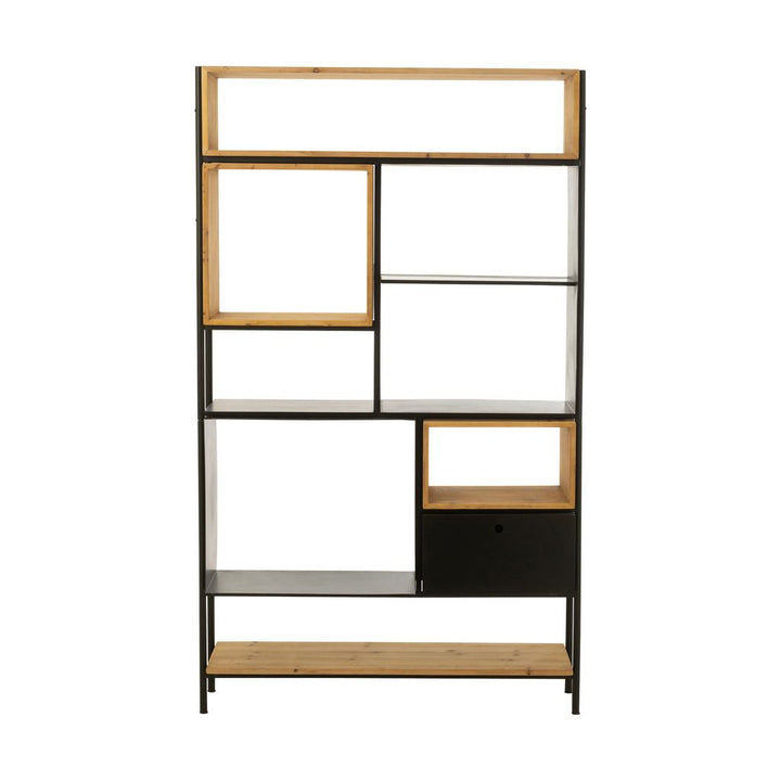 Étagère Grande Bois Fer Noir - Designix
