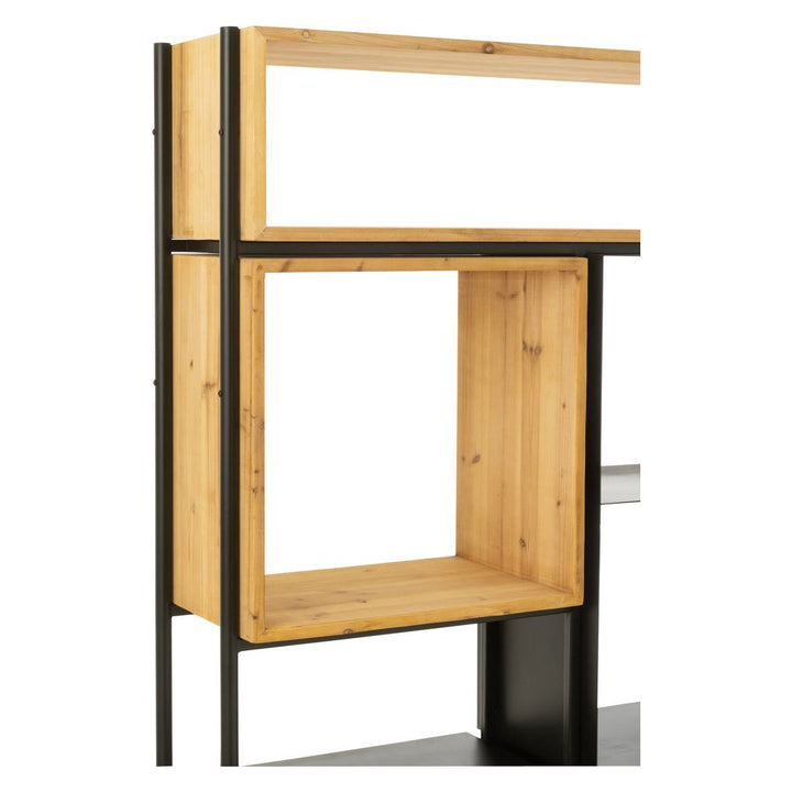Étagère Grande Bois Fer Noir - Designix