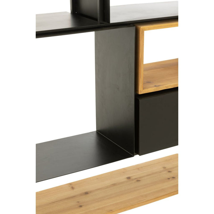 Étagère Grande Bois Fer Noir - Designix