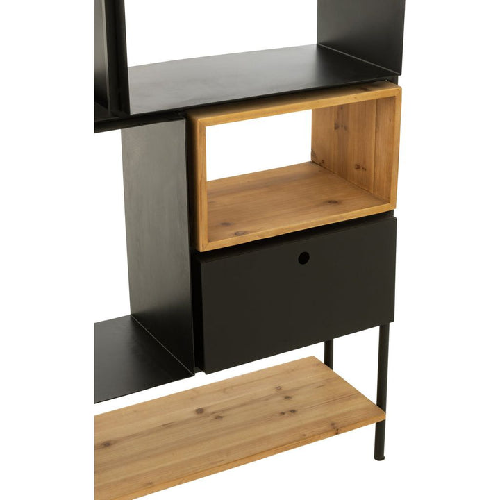 Étagère Grande Bois Fer Noir - Designix