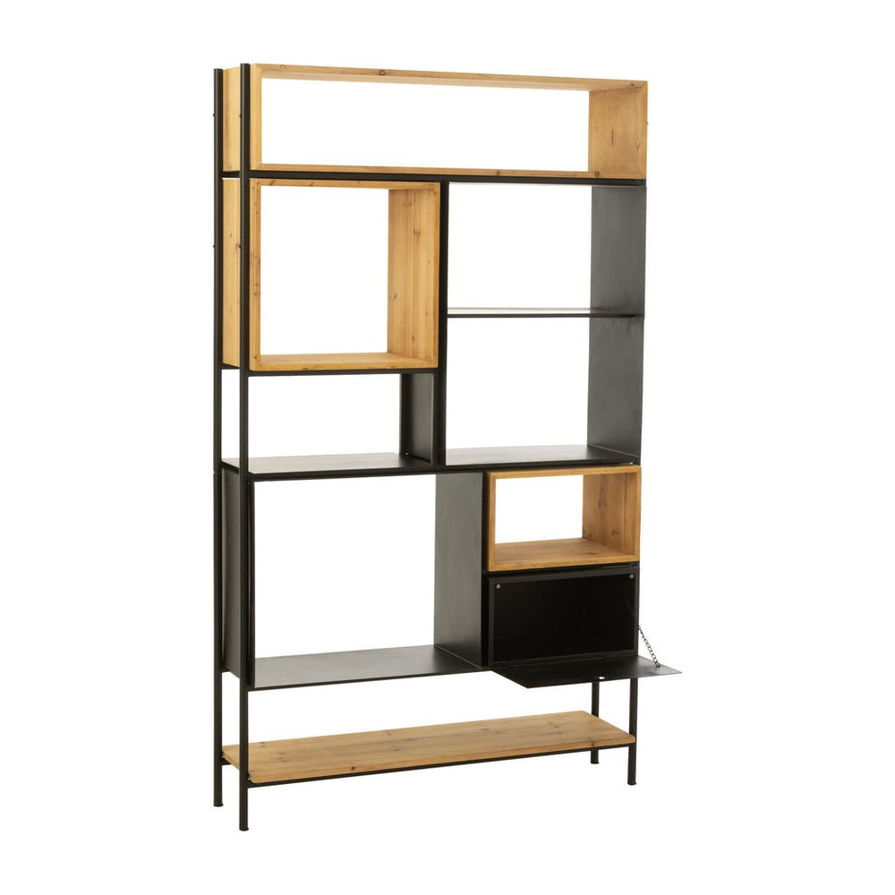 Étagère Grande Bois Fer Noir - Designix