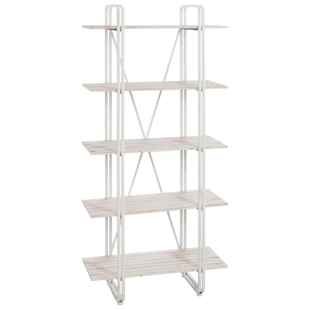 Étagère Métal Bois Blanc Lavé - Designix