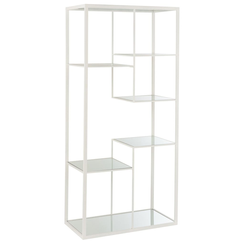 Étagère Métal Verre Blanche 5 Rayons - Designix
