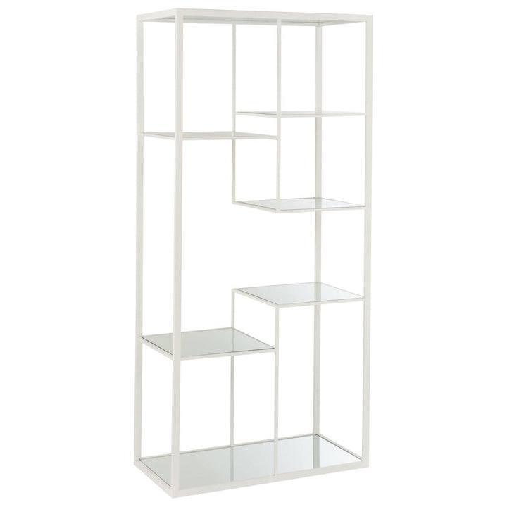 Étagère Métal Verre Blanche 5 Rayons - Designix