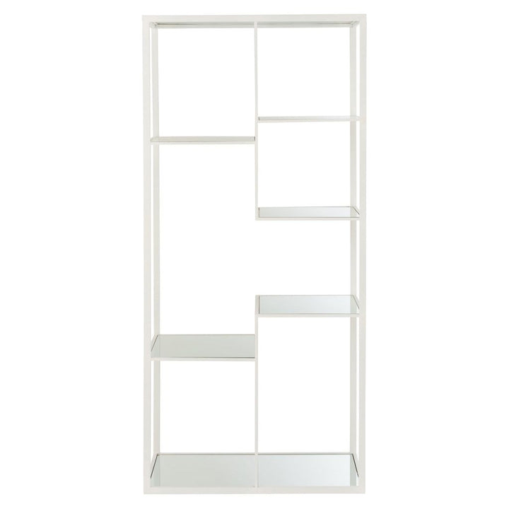 Étagère Métal Verre Blanche 5 Rayons - Designix
