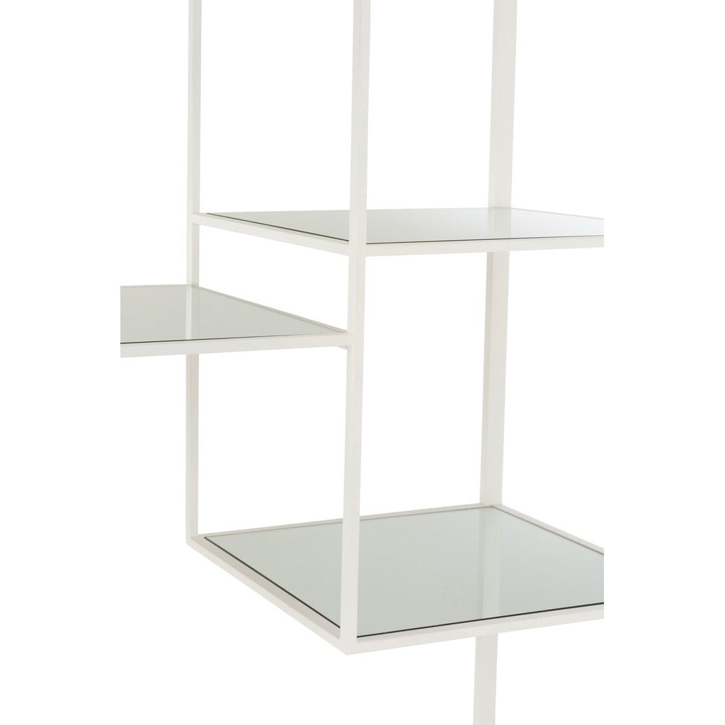 Étagère Métal Verre Blanche 5 Rayons - Designix