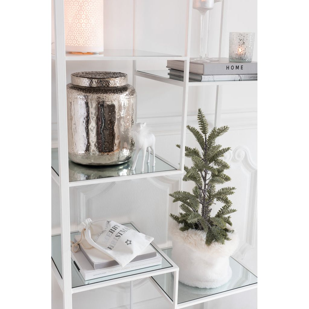Étagère Métal Verre Blanche 5 Rayons - Designix