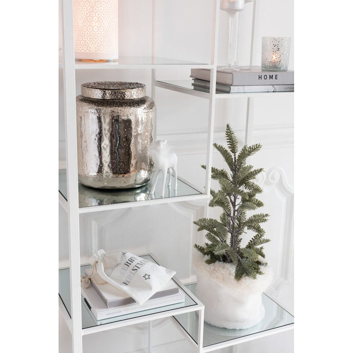Étagère Métal Verre Blanche 5 Rayons - Designix
