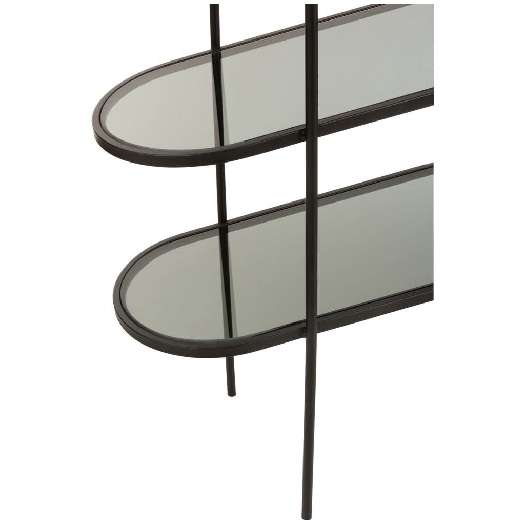 Étagère Métal Verre Noir 3 Niveaux