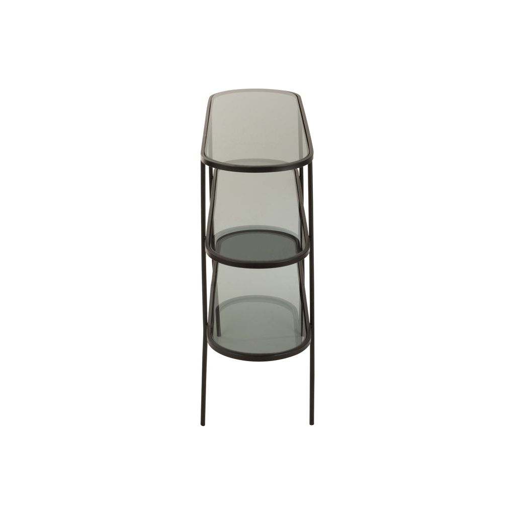 Étagère Métal Verre Noir 3 Niveaux - Designix