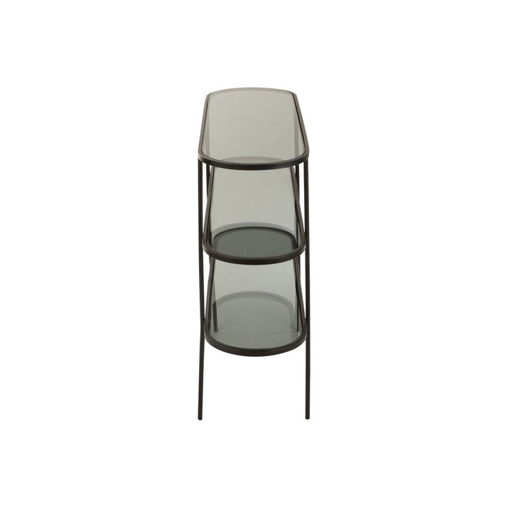 Étagère Métal Verre Noir 3 Niveaux - Designix