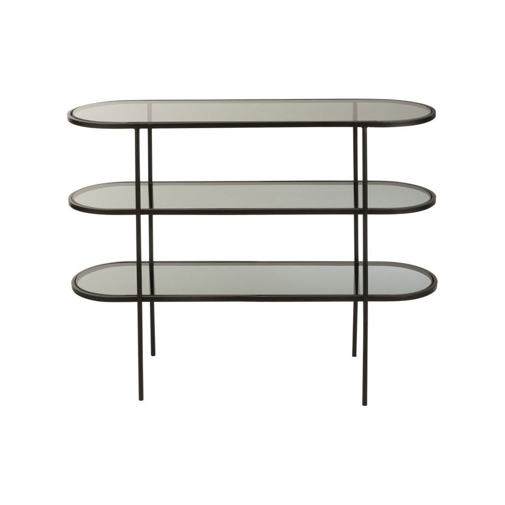 Étagère Métal Verre Noir 3 Niveaux - Designix