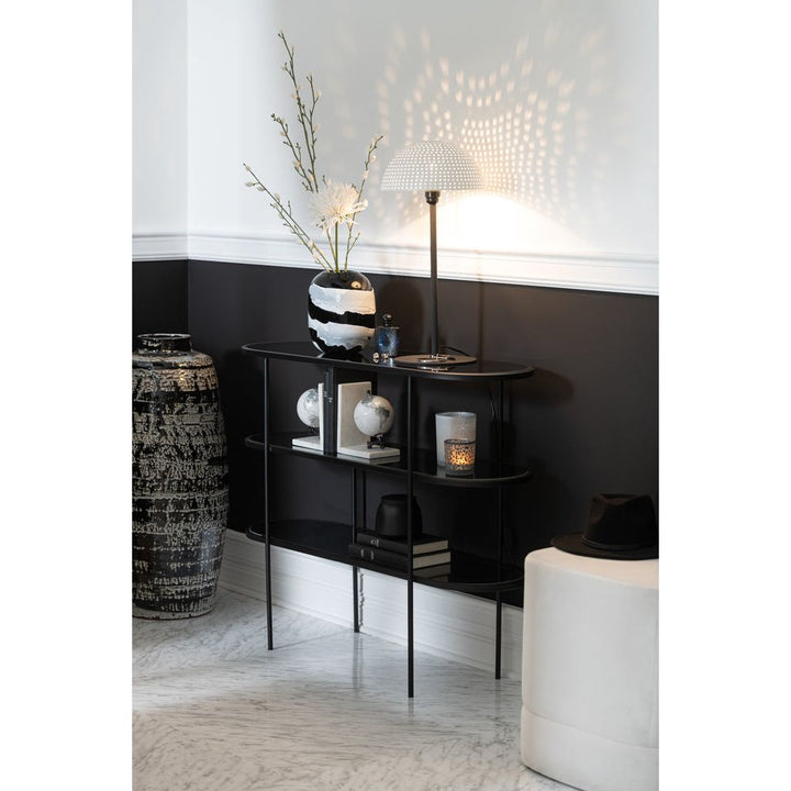 Étagère Métal Verre Noir 3 Niveaux - Designix