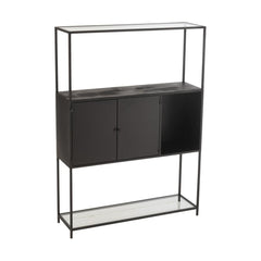 Étagère Métal Verre Noir Design