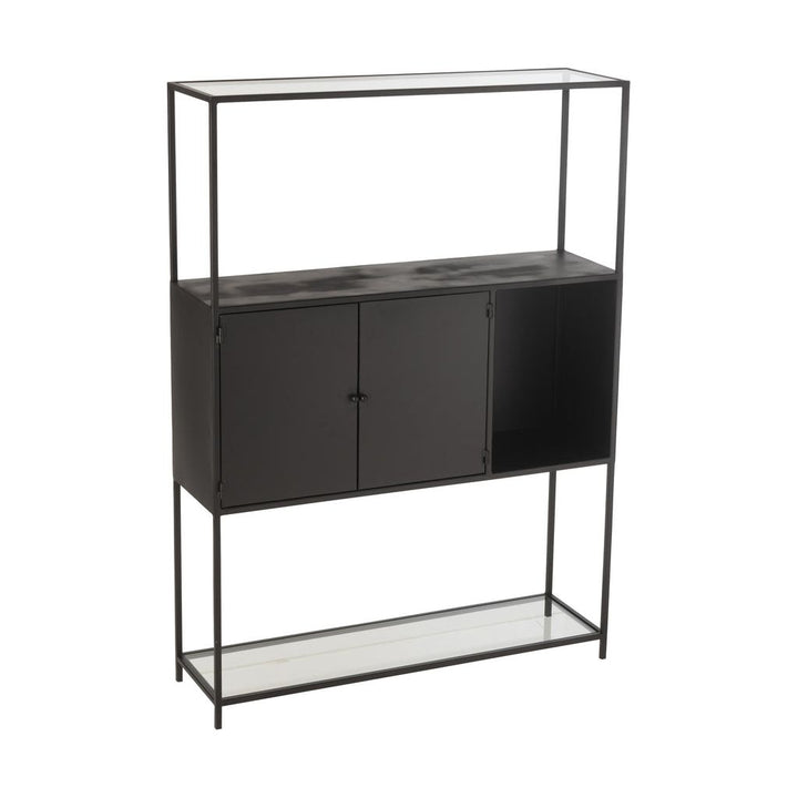Étagère Métal Verre Noir Design - Designix