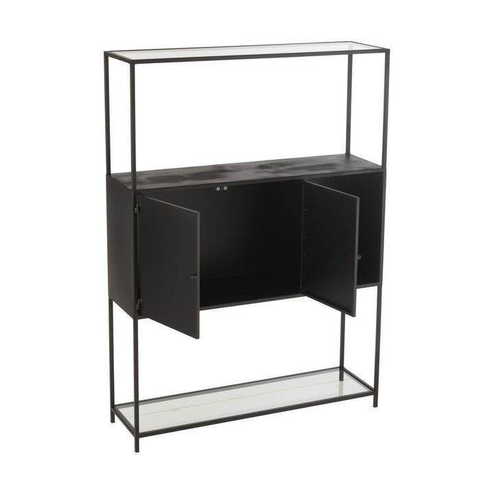 Étagère Métal Verre Noir Design - Designix