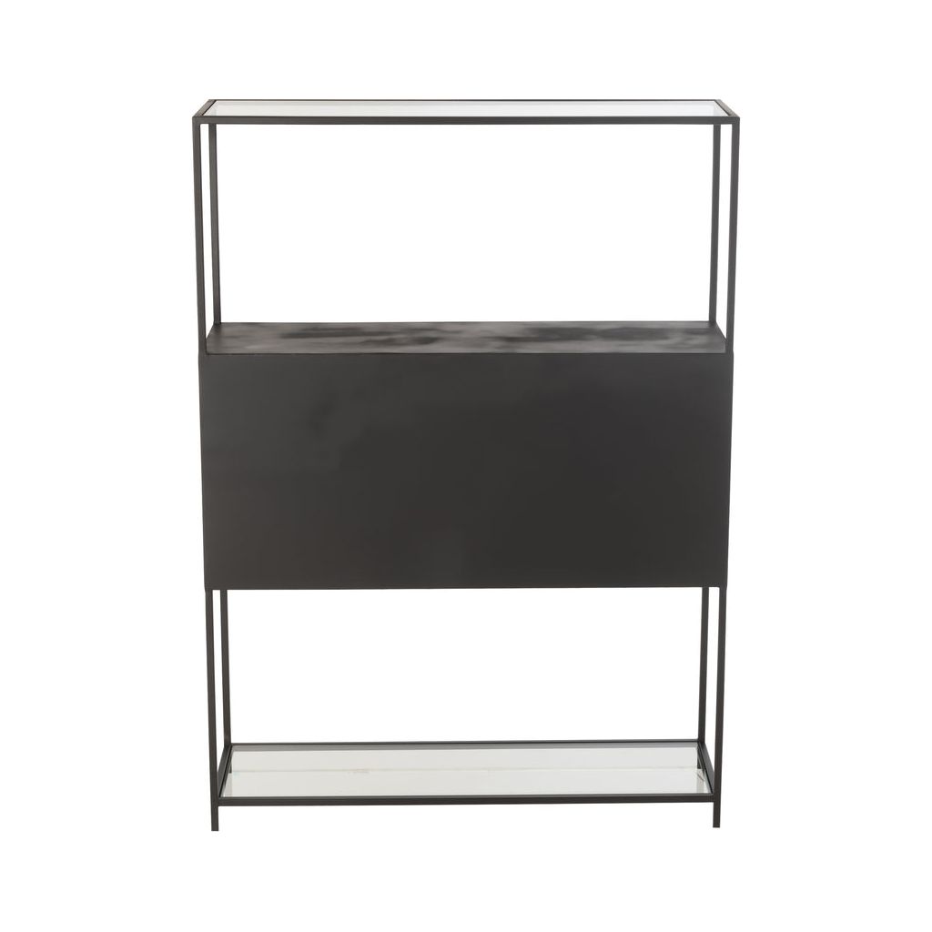 Étagère Métal Verre Noir Design - Designix