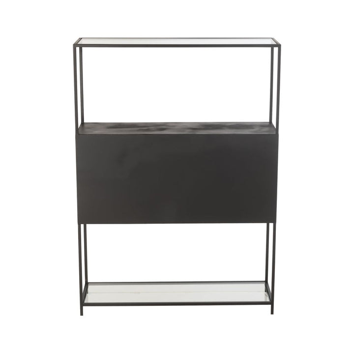 Étagère Métal Verre Noir Design - Designix