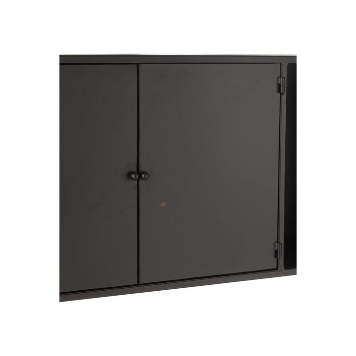 Étagère Métal Verre Noir Design - Designix