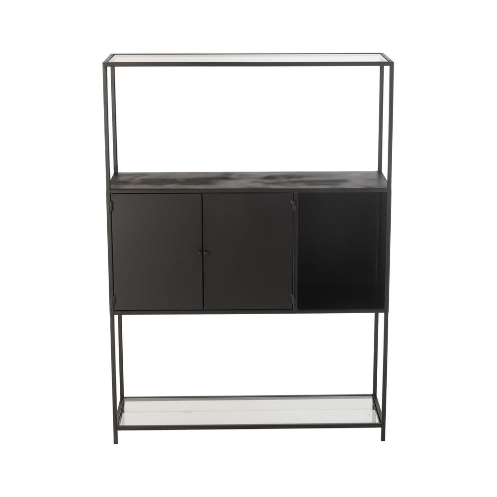 Étagère Métal Verre Noir Design - Designix
