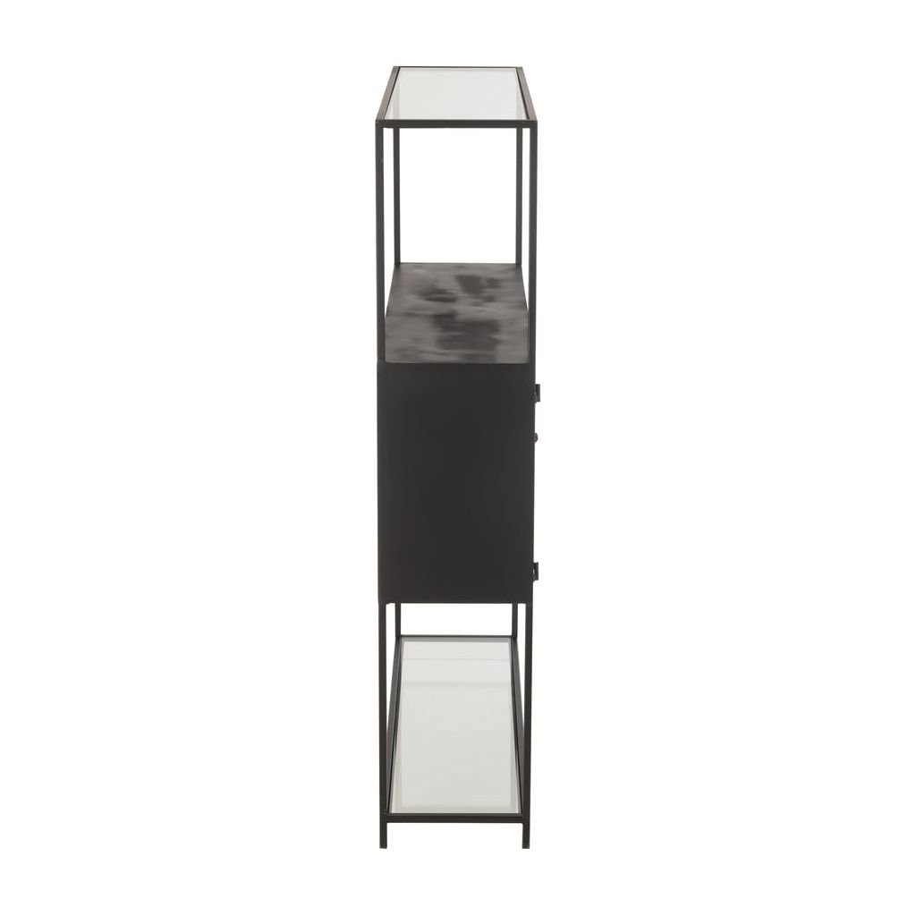 Étagère Métal Verre Noir Design - Designix
