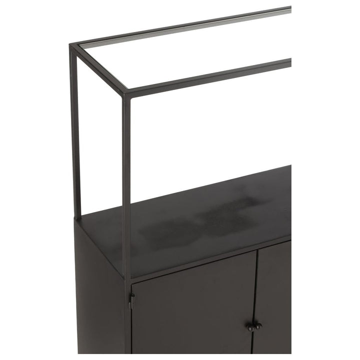 Étagère Métal Verre Noir Design - Designix