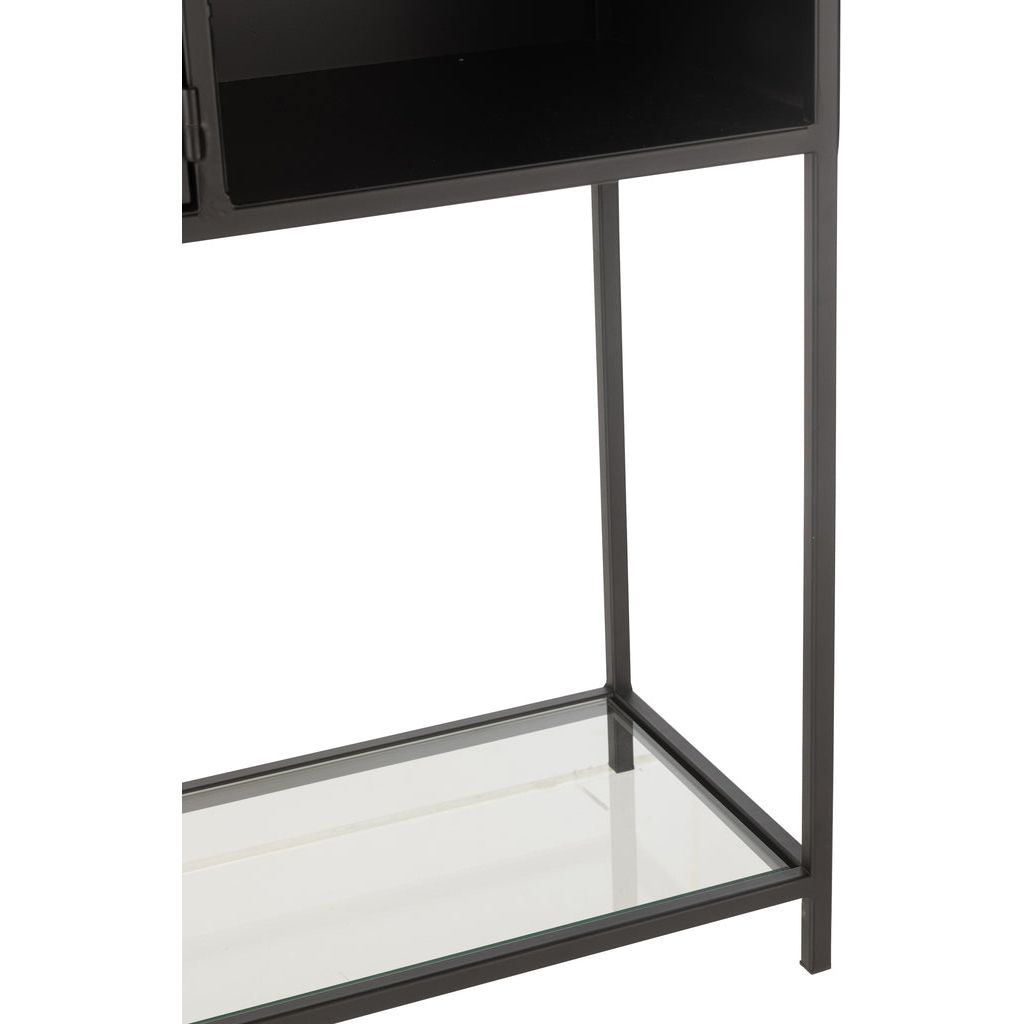 Étagère Métal Verre Noir Design - Designix