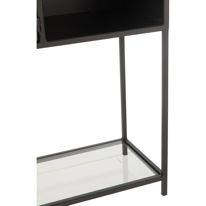 Étagère Métal Verre Noir Design - Designix