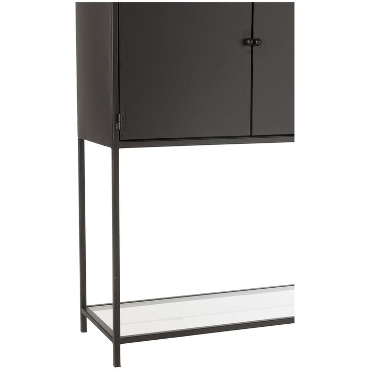 Étagère Métal Verre Noir Design - Designix