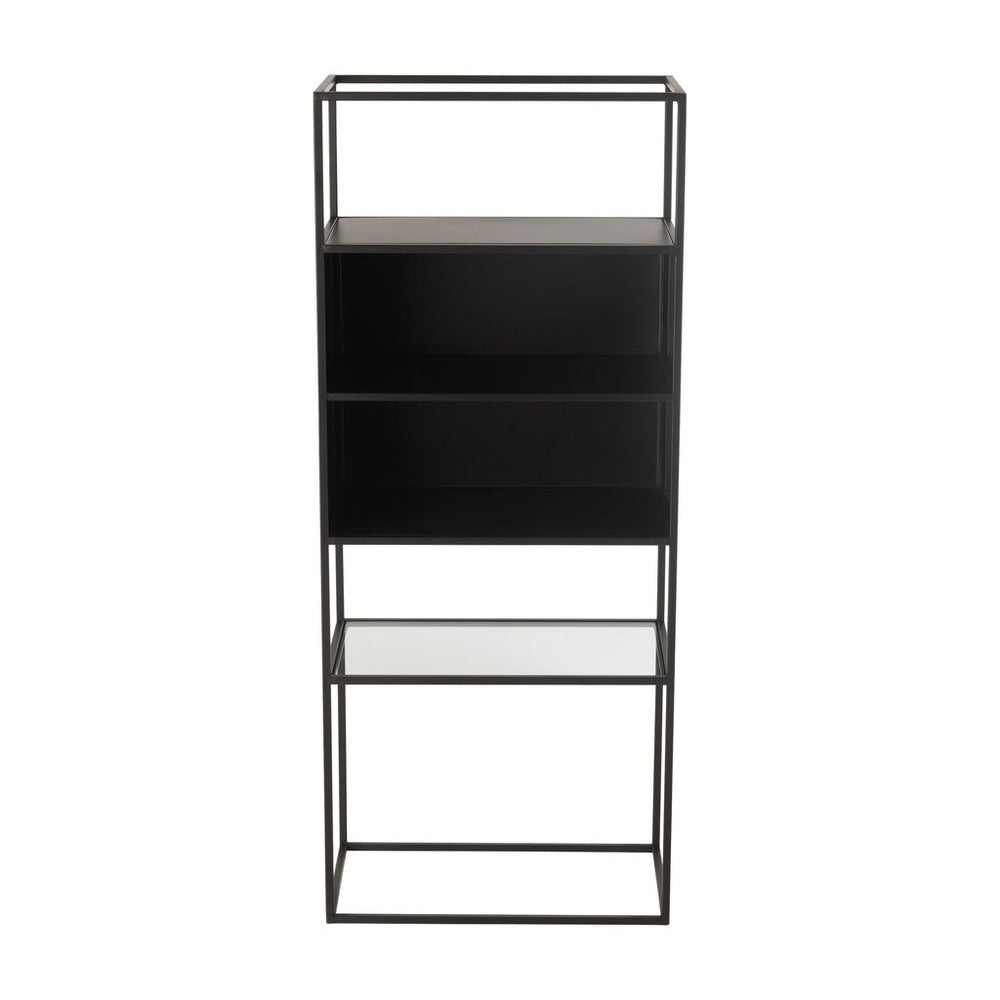 Étagère Métal Verre Noir Moderne - Designix
