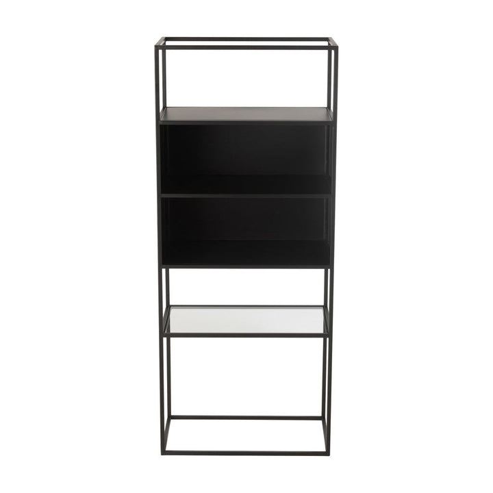 Étagère Métal Verre Noir Moderne - Designix