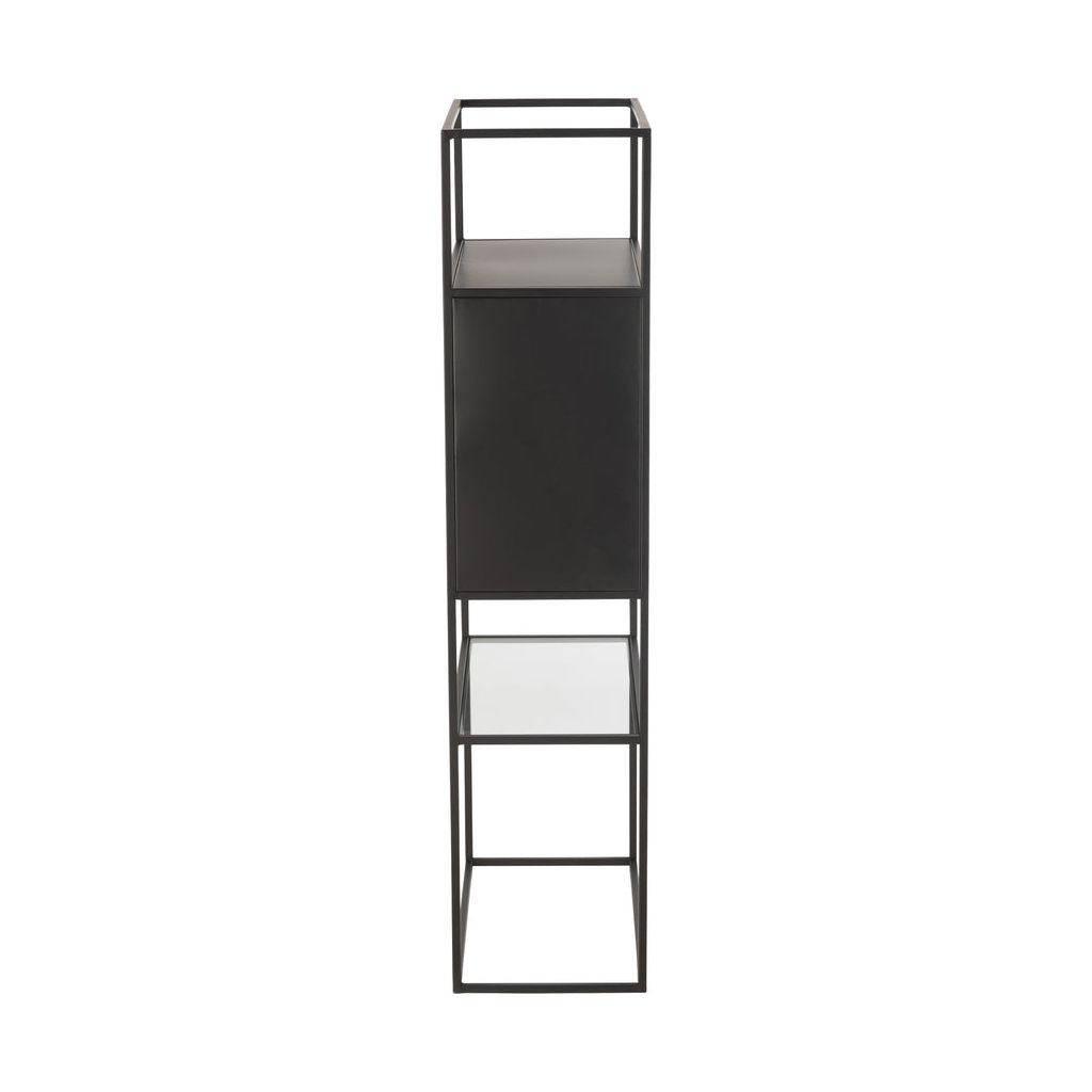 Étagère Métal Verre Noir Moderne - Designix