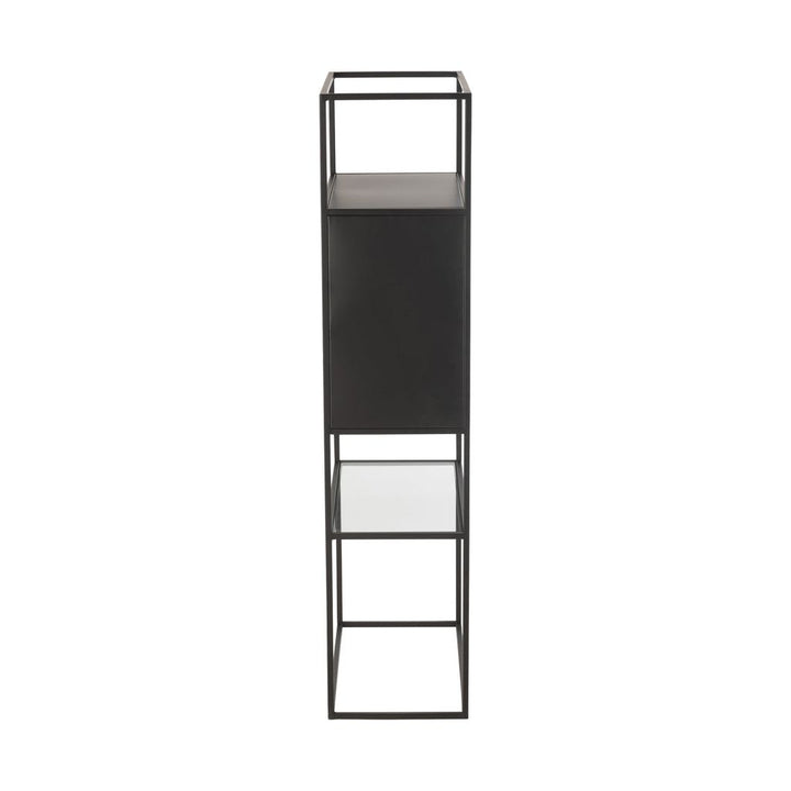 Étagère Métal Verre Noir Moderne - Designix