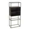 Étagère Métal Verre Noir Moderne