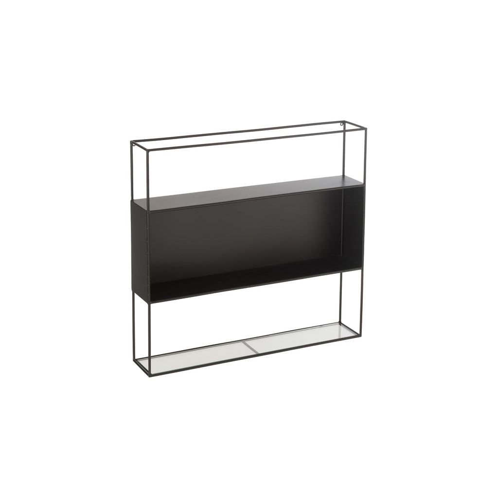 Étagère Métal Verre Noir Moderne - Designix