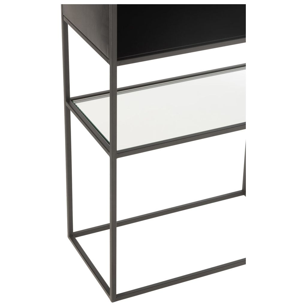 Étagère Métal Verre Noir Moderne - Designix