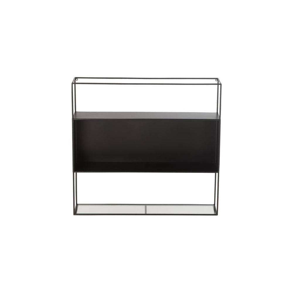 Étagère Métal Verre Noir Moderne - Designix