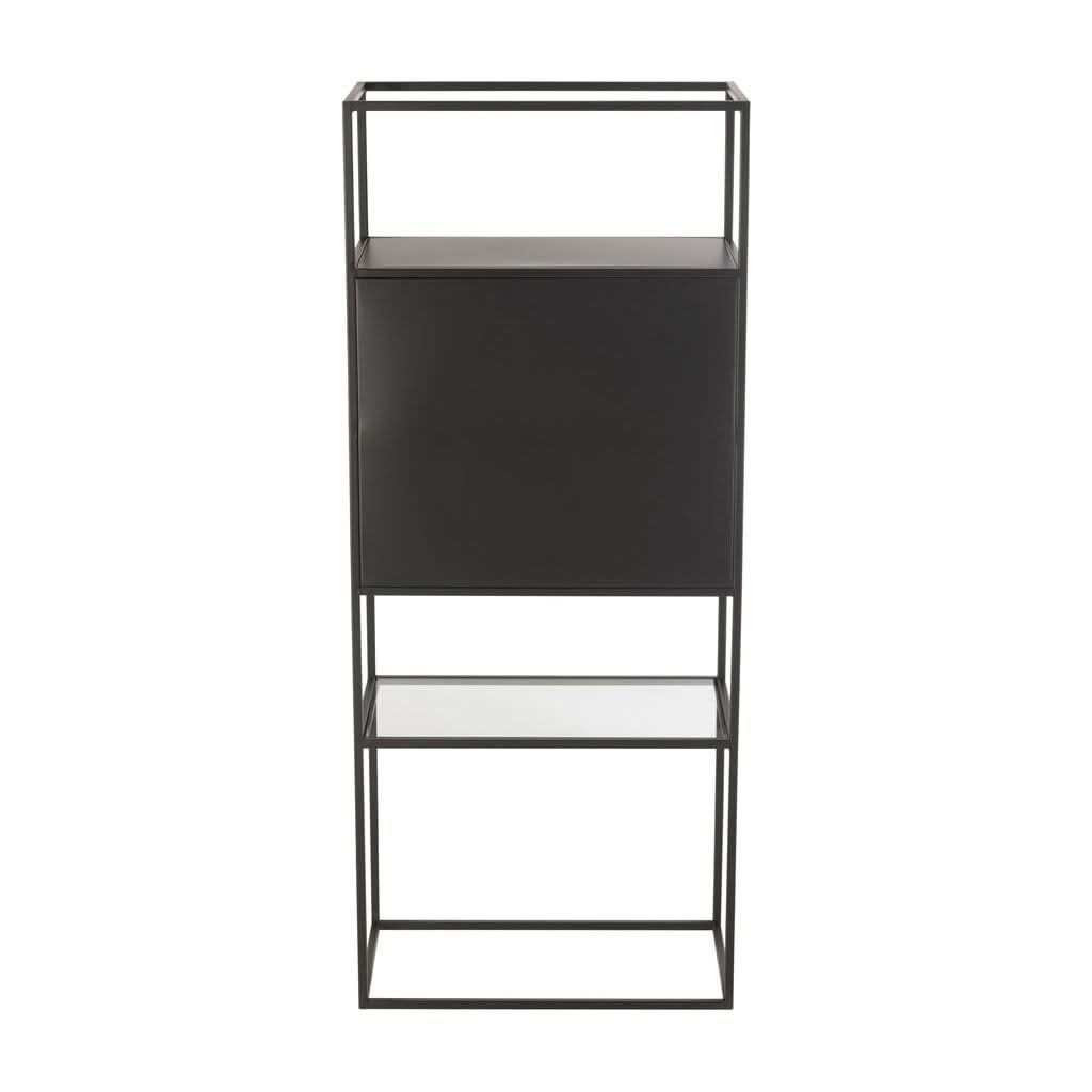 Étagère Métal Verre Noir Moderne