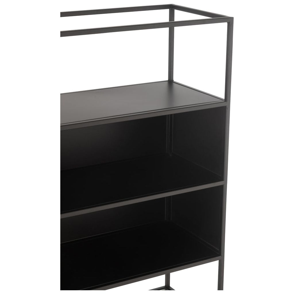 Étagère Métal Verre Noir Moderne - Designix