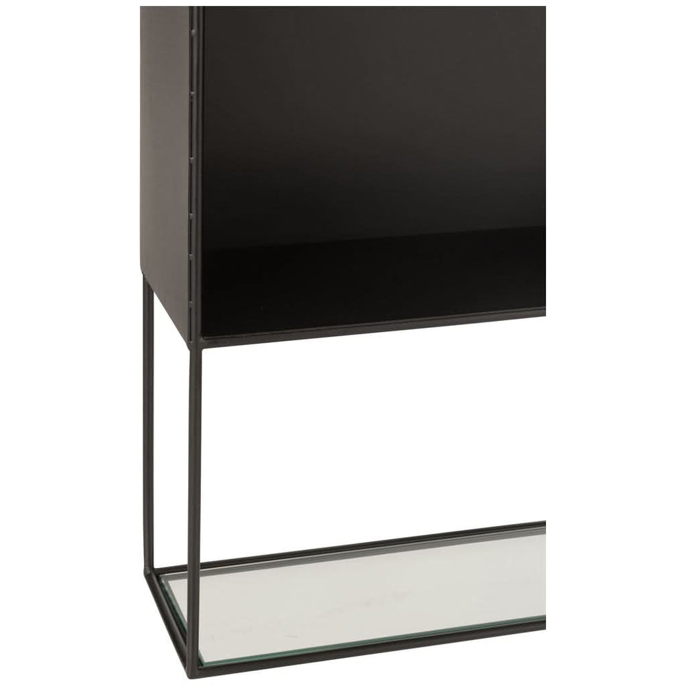 Étagère Métal Verre Noir Moderne - Designix