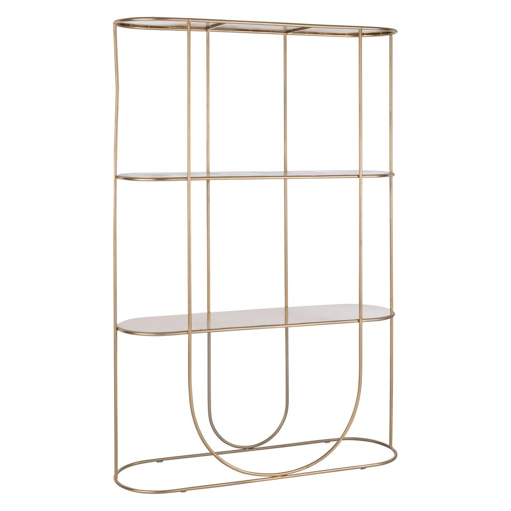 Étagère Métallique Dorée 3 Planches - Designix