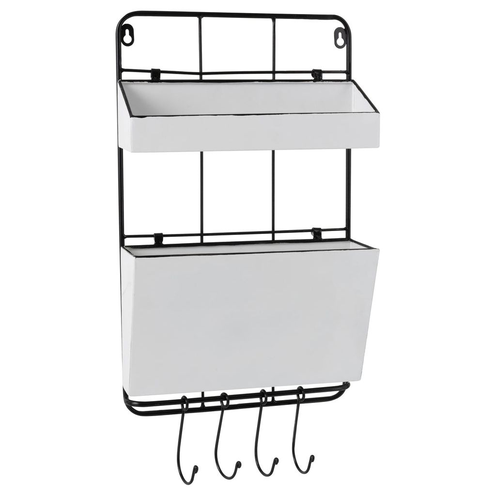 Étagère Murale Métal Blanc Noir - Designix