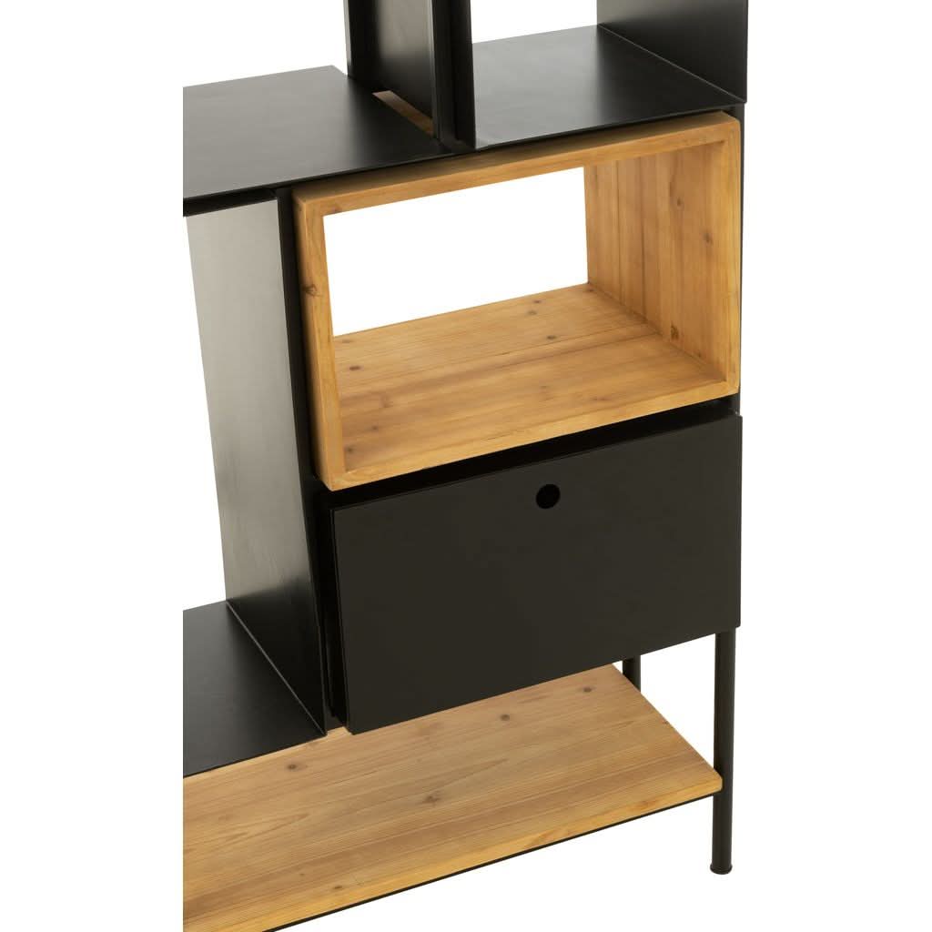 Étagère Petite Bois Fer Noir - Designix