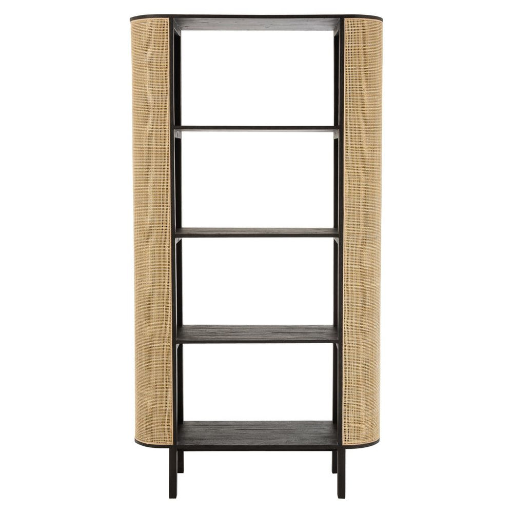 Étagère Tout En Bois Et Rotin - Designix