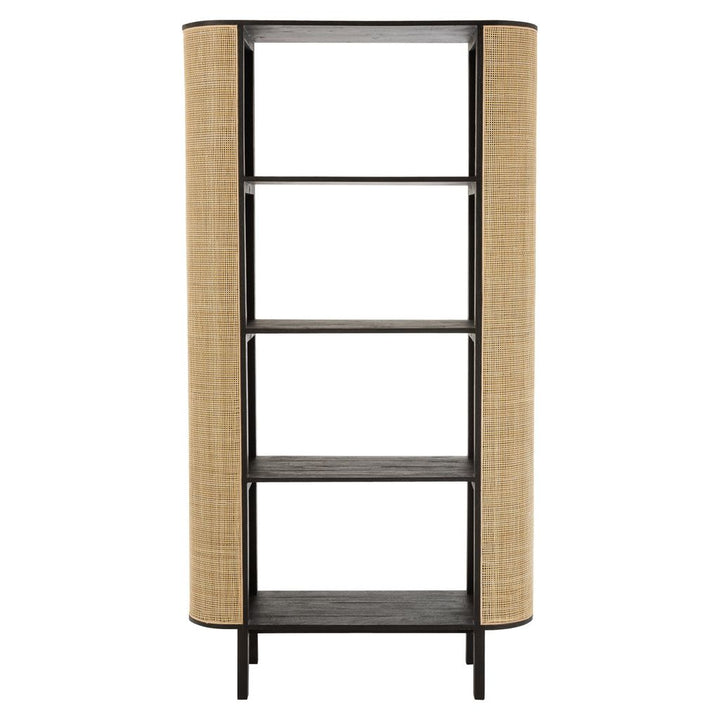 Étagère Tout En Bois Et Rotin - Designix