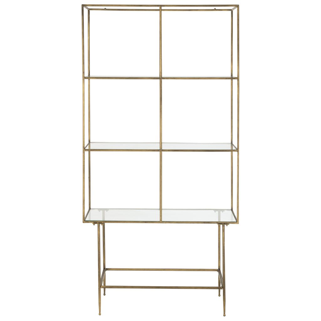 Étagères Dorées Métal Verre - Designix
