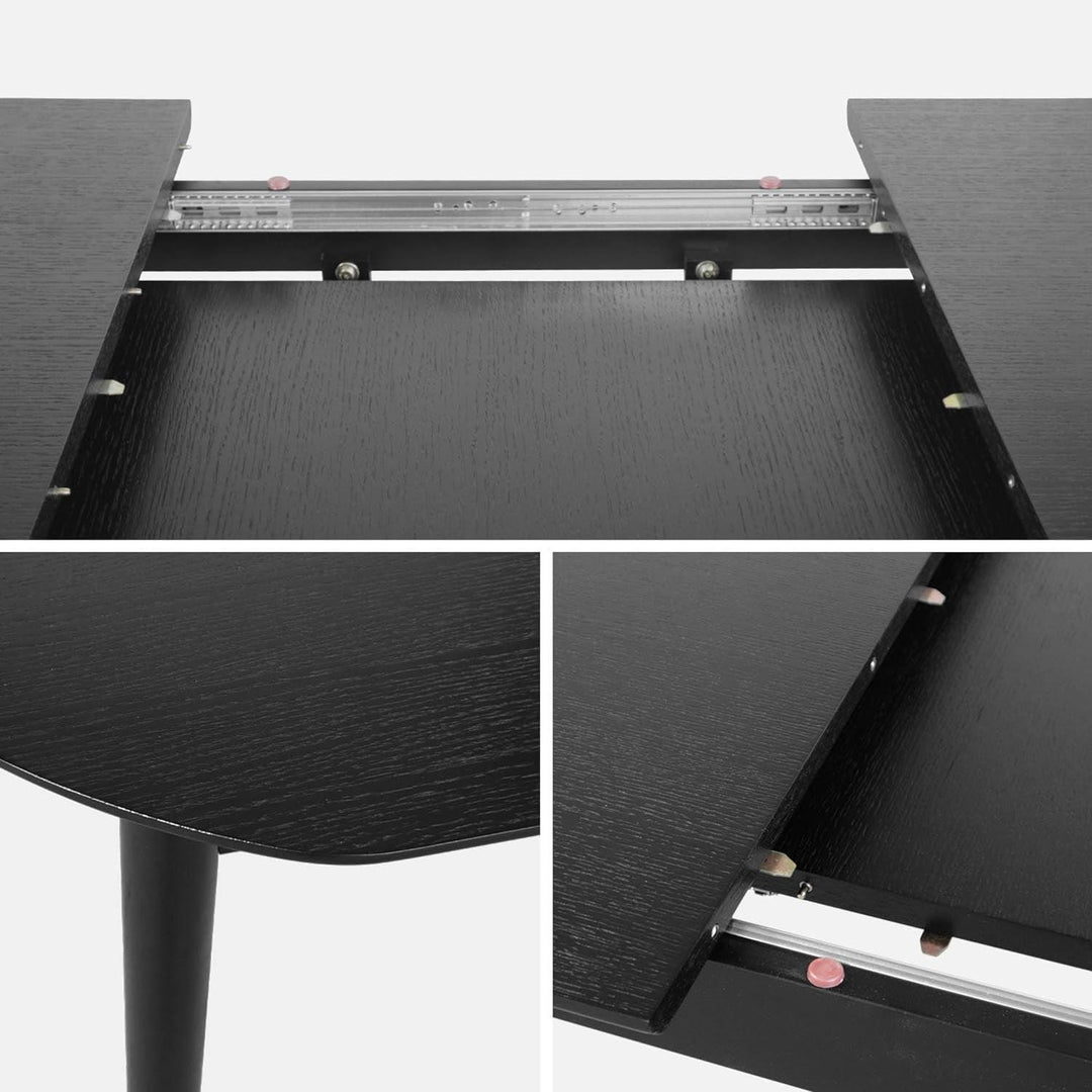 Alice'S Home - Table À Manger Extensible Noire Ovale Lina 6 À 8 Places. 160 À 210Cm | Designix - Amazon    - https://designix.fr/