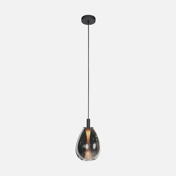 Suspension goutte verre fumé noir, cuisine et salle à manger | Glimsy