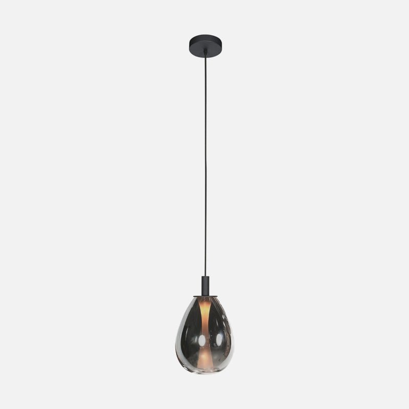 Suspension goutte verre fumé noir, cuisine et salle à manger | Glimsy